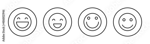 Smile icons set. smile emoticon icon. feedback sign and symbol