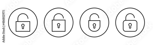 Unlock icons set. Unlock sign and symbol. unlocked padlock icon