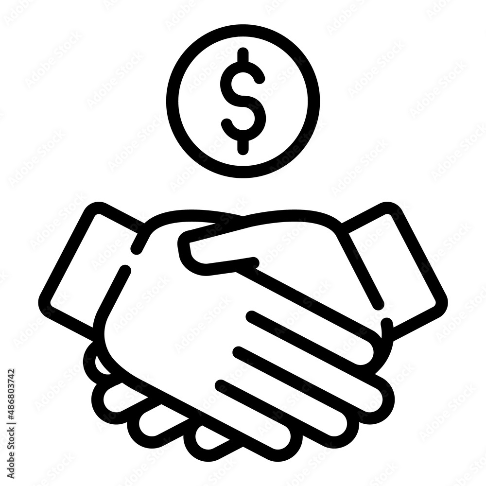 Business Agreement Handshake Flat Icon Isolated On White Background Business Agreement Handshake Flat Icon Isolated On White Background