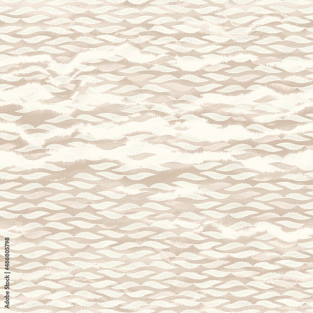 Obraz premium Minimal ecru jute plain horizontal stripe texture pattern. Two tone washed out beach decor background. Modern rustic brown sand color design. Seamless striped distress shabby chic pattern. 