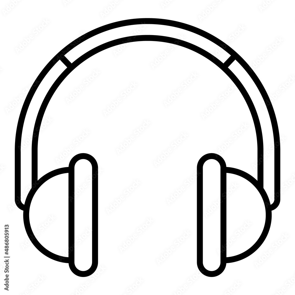 Headphones Flat Icon Isolated On White Background Headphones Flat Icon Isolated On White Background