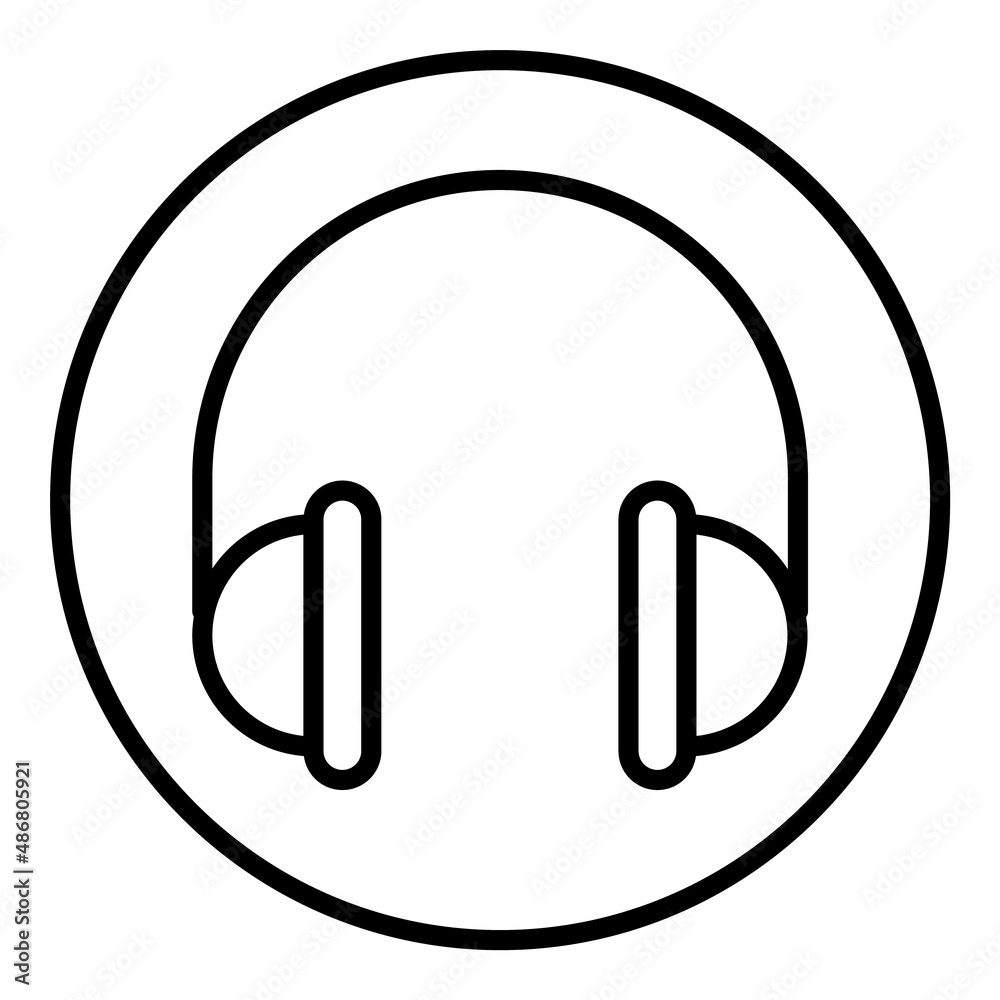 Headphones Flat Icon Isolated On White Background Headphones Flat Icon Isolated On White Background