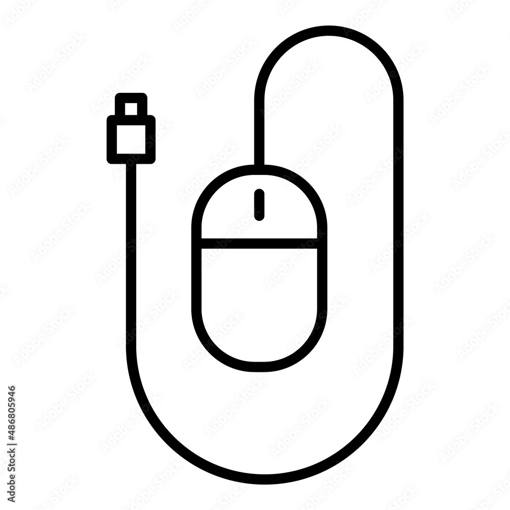 Computer Mouse Flat Icon Isolated On White Background Computer Mouse Flat Icon Isolated On White Background