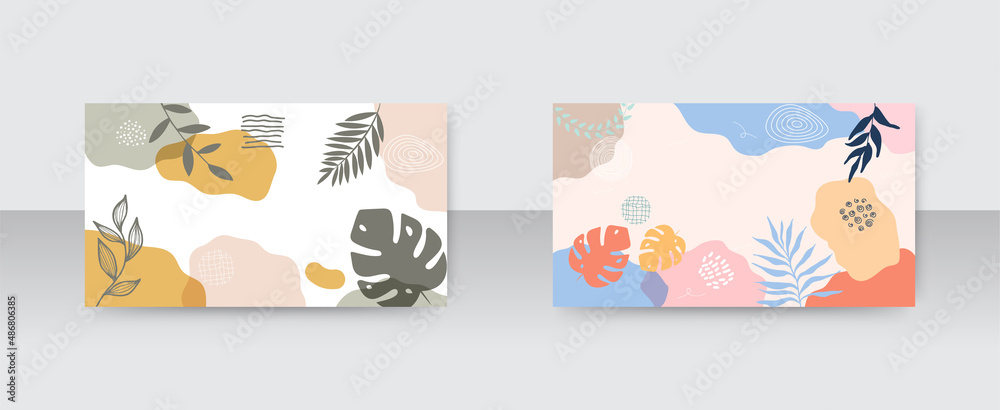 Abstract floral organic shapes background. Contemporary modern hand drawn vector illustration.	
