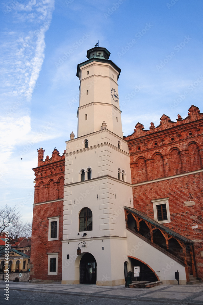 Town Hall building in Sandomierz town located in Swietokrzyskie Voivodeship of Poland