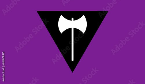 Labrys lesbian flag created in 1999. Original lesbian flag.
