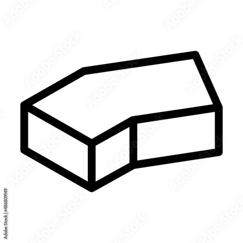 facing brick for building line icon vector. facing brick for building sign. isolated contour symbol black illustration