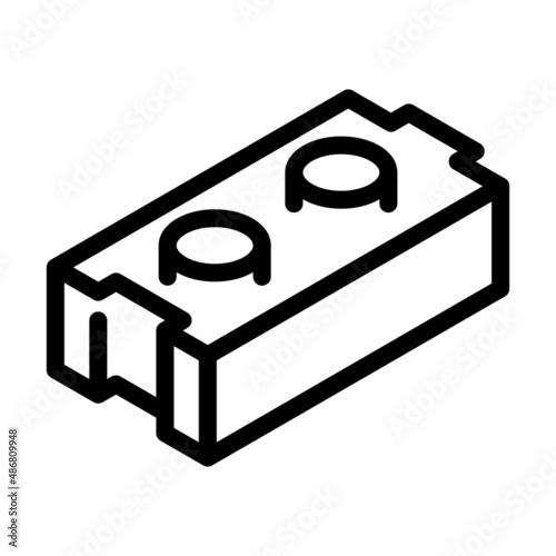 game brick line icon vector. game brick sign. isolated contour symbol black illustration