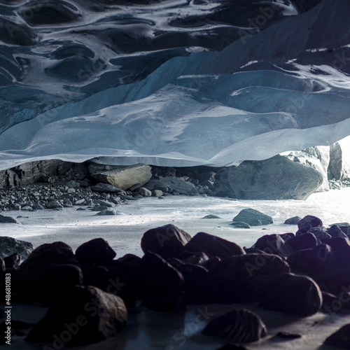 Ice cave under glacier in Alaska