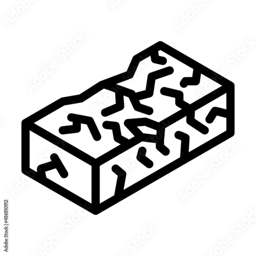 defective brick line icon vector. defective brick sign. isolated contour symbol black illustration