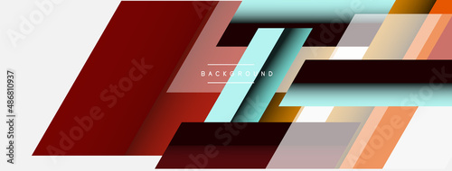 Vector background. Abstract overlapping color lines design with shadow effects. Illustration for wallpaper banner background or landing page