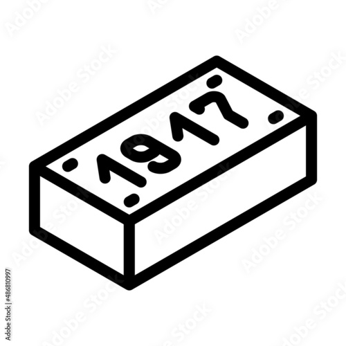 old brick line icon vector. old brick sign. isolated contour symbol black illustration