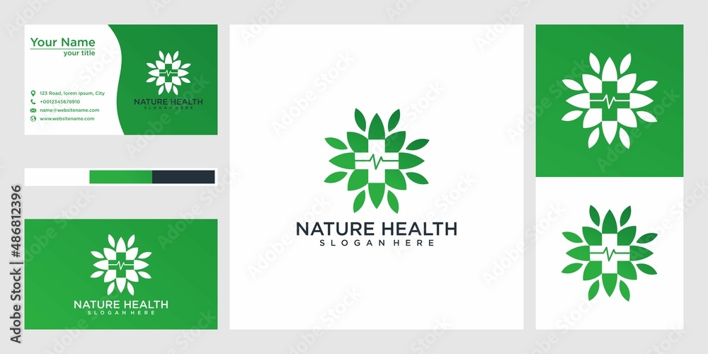 health with nature logo  design
