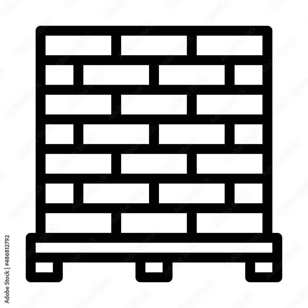 brick construction material line icon vector. brick construction material sign. isolated contour symbol black illustration brick construction material line icon vector. brick construction material sign. isolated contour symbol black illustration