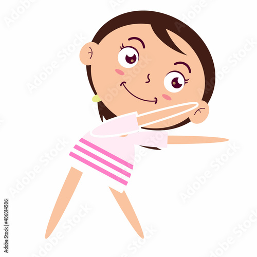 girl exercise character cartoon cute