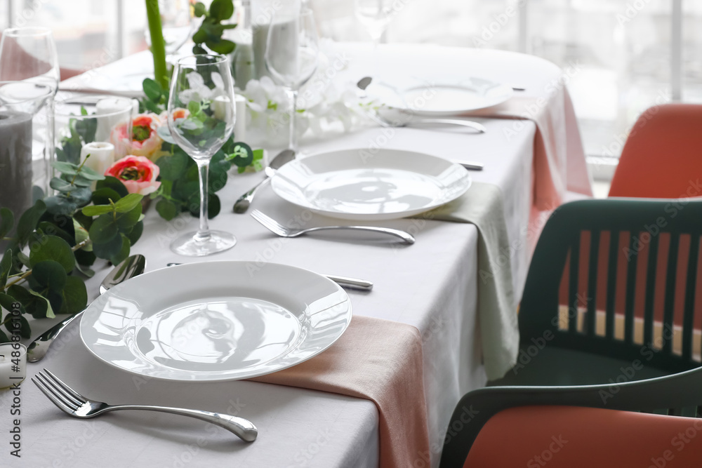 Fototapeta premium Stylish table setting in dining room