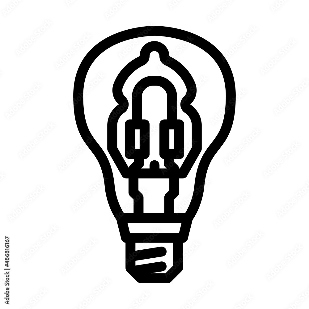 halogen light bulb line icon vector. halogen light bulb sign. isolated contour symbol black illustration halogen light bulb line icon vector. halogen light bulb sign. isolated contour symbol black illustration