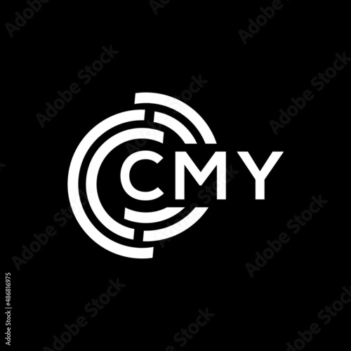 CMY letter logo design on black background. CMY creative initials letter logo concept. CMY letter design. photo