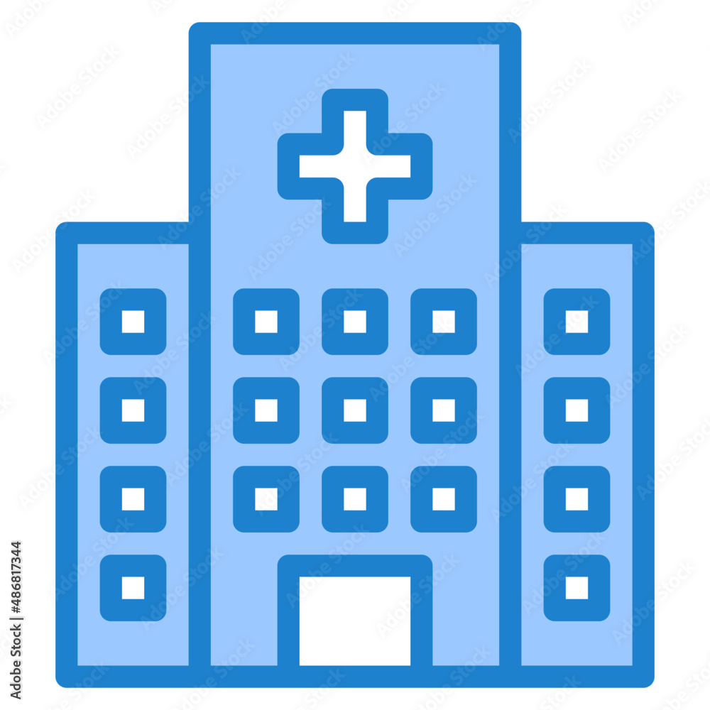 Fototapeta premium hospital blue style icon