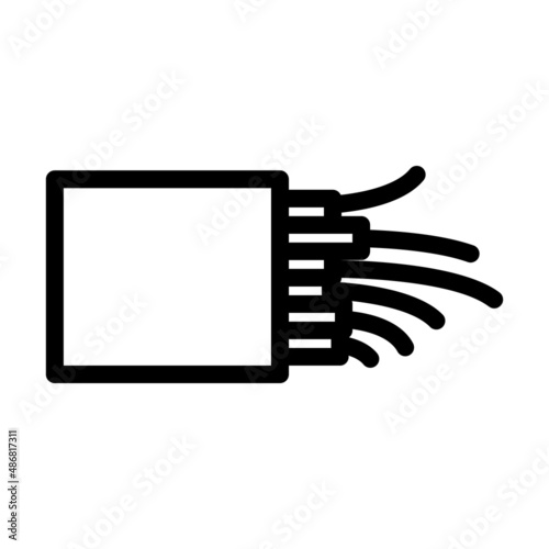 optic cable line icon vector. optic cable sign. isolated contour symbol black illustration