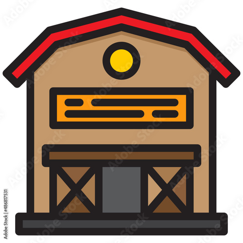 farmhouse color line style icon