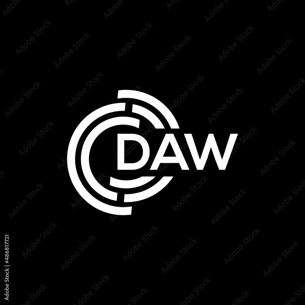 DAW letter logo design on black background. DAW creative initials letter logo concept. DAW letter design.