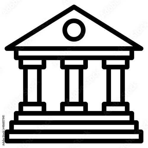 bank outline style icon