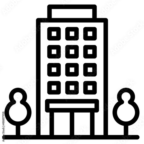 condominium outline style icon