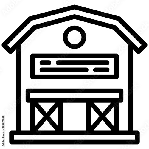 farmhouse outline style icon