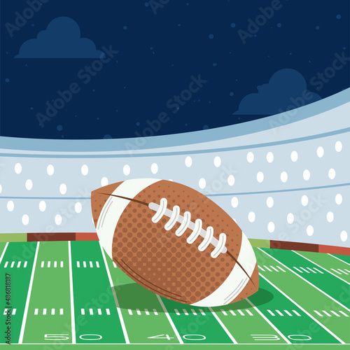 american football stadium with balloon