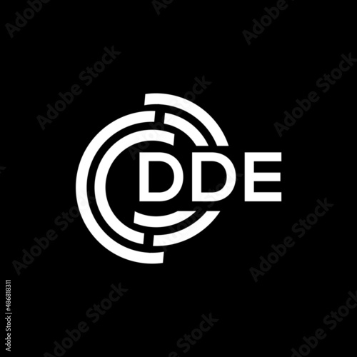 DDE letter logo design on black background. DDE creative initials letter logo concept. DDE letter design. photo