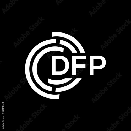 DFP letter logo design on black background. DFP creative initials letter logo concept. DFP letter design.