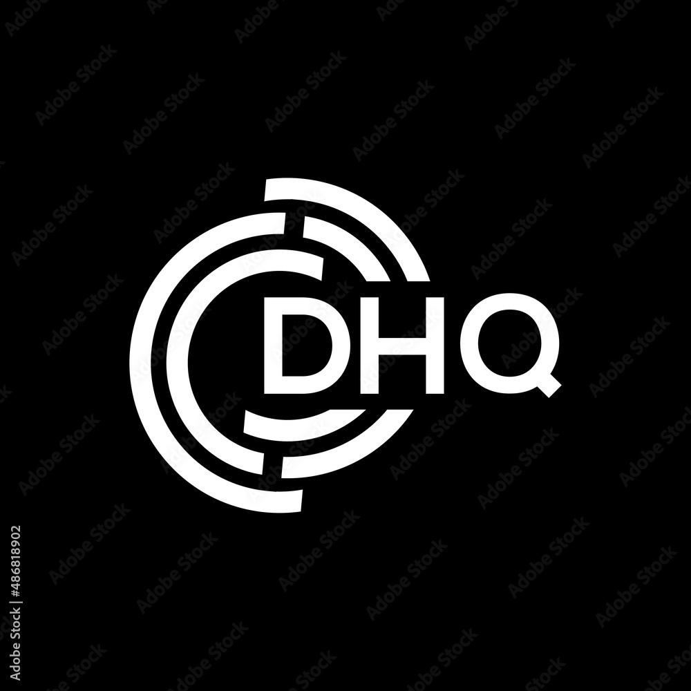 DHQ letter logo design on black background. DHQ creative initials letter logo concept. DHQ letter design.