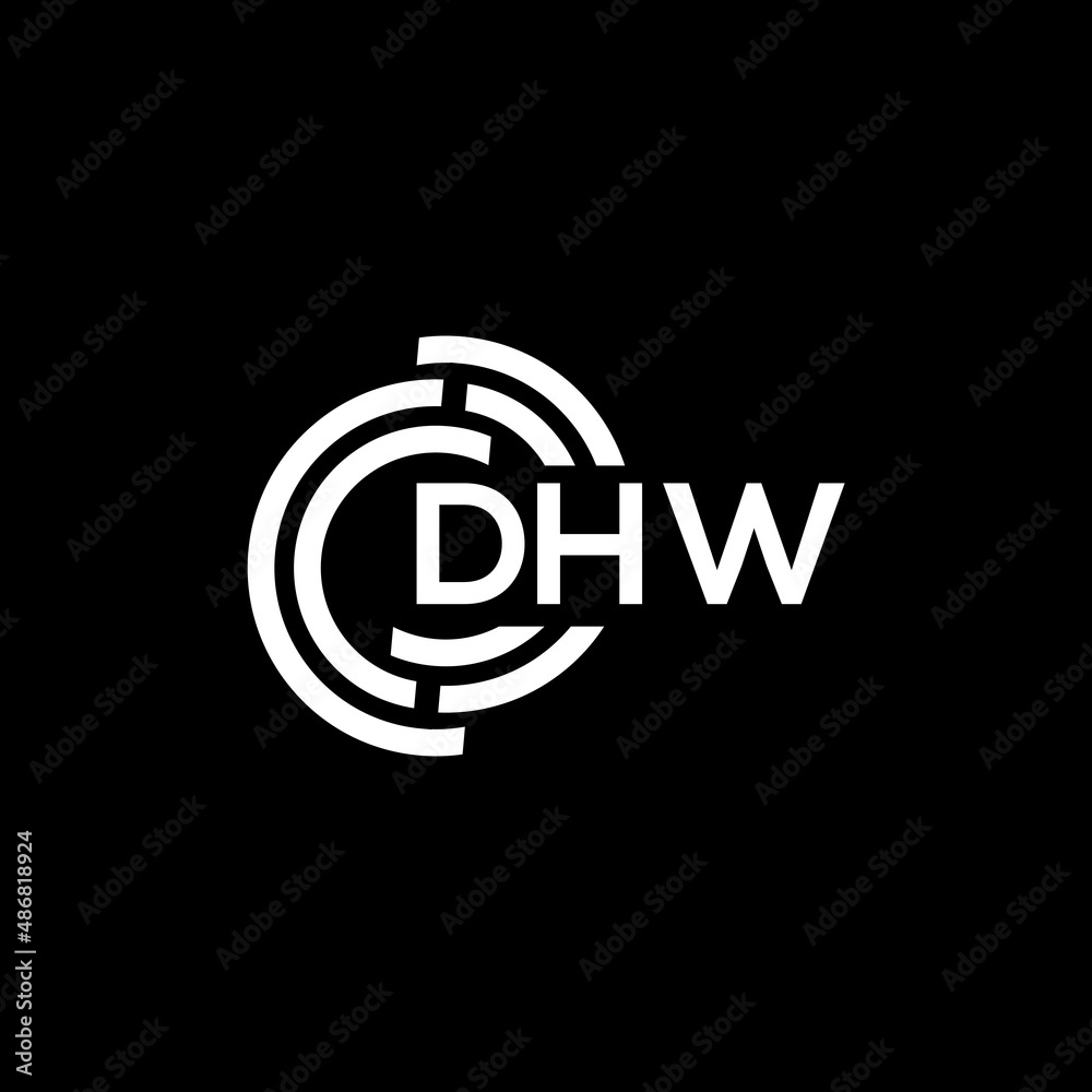 DHW letter logo design on black background. DHW creative initials letter logo concept. DHW letter design. DHW letter logo design on black background. DHW creative initials letter logo concept. DHW letter design.