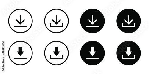 Download icon set. Download button. Vector illustration isolated on white background. EPS 10
