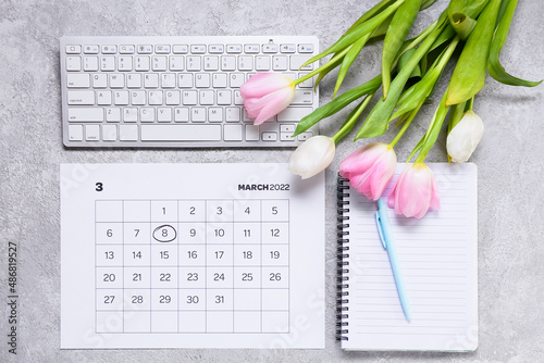 Computer keyboard, calendar...