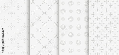 Background wallpaper with simple seamless ornament on white