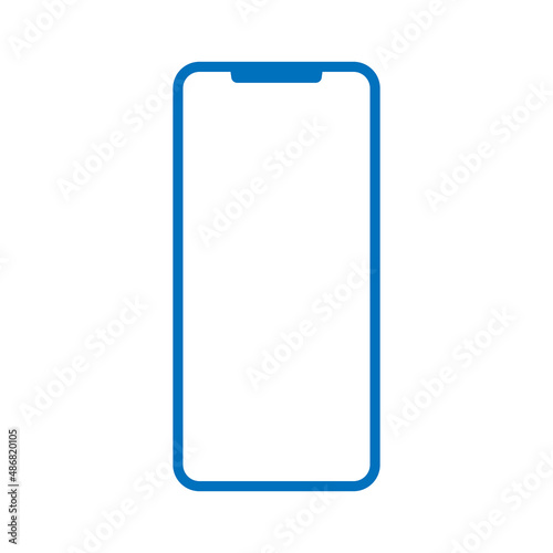 スマートフォン　線画　ブランクスクリーン