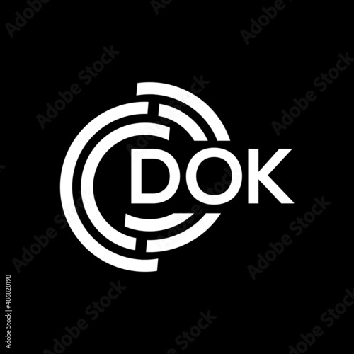 DOK letter logo design on black background. DOK creative initials letter logo concept. DOK letter design.