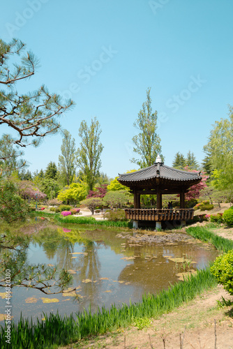 Bomun Tourist Complex, traditional pavilion and spring garden in Gyeongju, Korea © Sanga