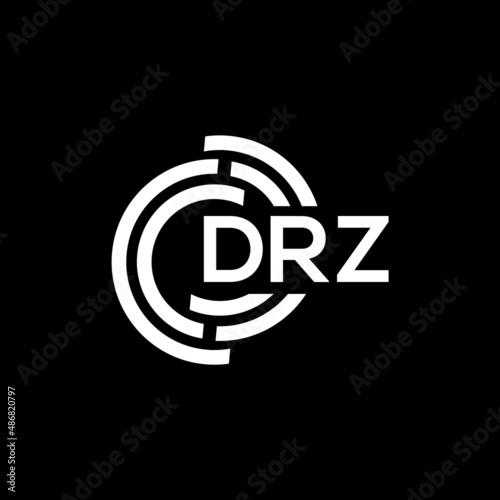 DRZ letter logo design on black background. DRZ creative initials letter logo concept. DRZ letter design. photo