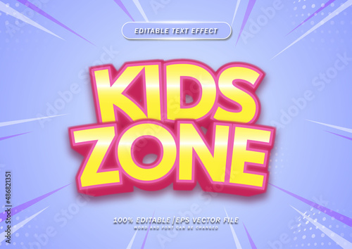 Kids zone text editable effect