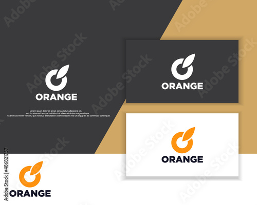 simple and modern orange logo design illustration