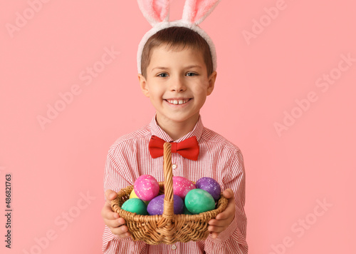 Funny little boy with bunny...