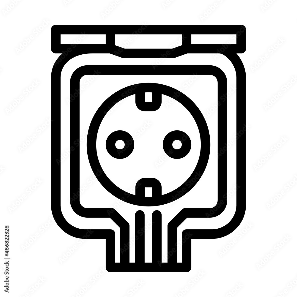 weatherproof socket line icon vector. weatherproof socket sign. isolated contour symbol black illustration weatherproof socket line icon vector. weatherproof socket sign. isolated contour symbol black illustration