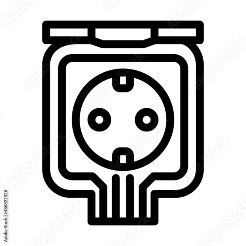 weatherproof socket line icon vector. weatherproof socket sign. isolated contour symbol black illustration