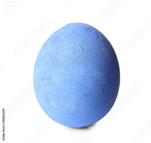 Blue Easter egg isolated on white background