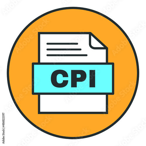 vector illustration icon of CPI File Format Outline
