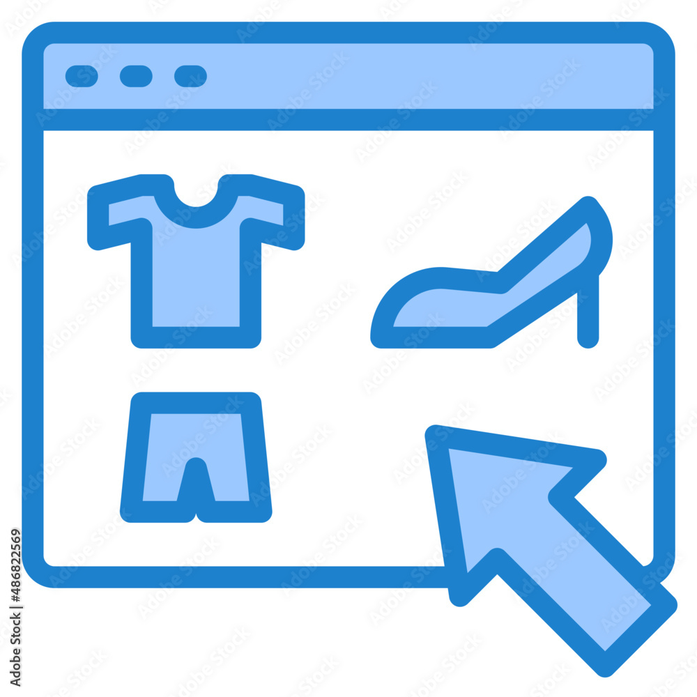 shopping online blue style icon shopping online blue style icon
