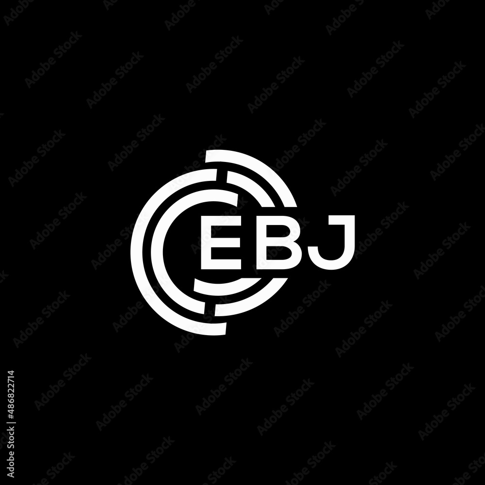 EBJ letter logo design on black background. EBJ creative initials letter logo concept. EBJ letter design.